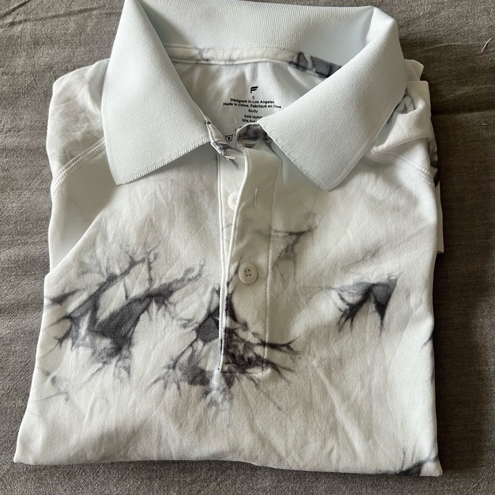 Fabletics The Training Day Polo Classic White Dye Small